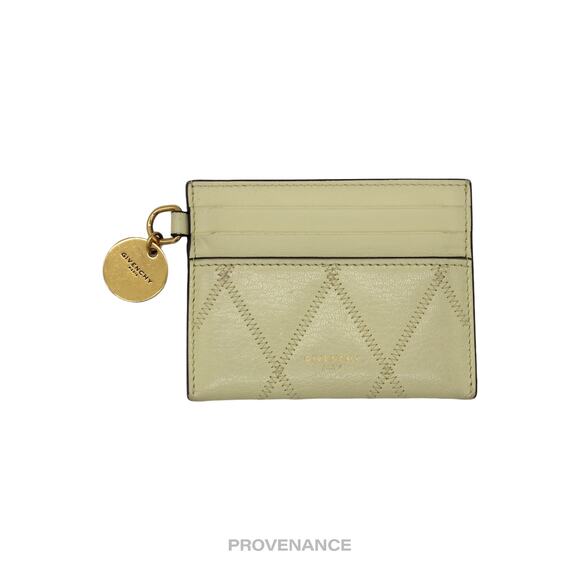 🔴 Givenchy Card Holder Wallet - Quilted Ivory Leather - Picture 1 of 8
